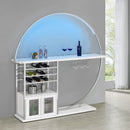 Risley 2-door Circular LED Wine Cabinet Dark Charcoal