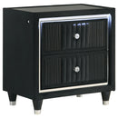 Ravenne 5-piece Velvet Upholstered Queen LED Bedroom Set Black