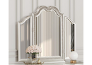 Evangeline Tufted Upholstered Platform Eastern King Bed Ivory and Silver Oak
