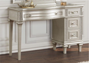 Evangeline Tufted Upholstered Platform Eastern King Bed Ivory and Silver Oak