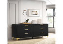 Kendall Tufted Panel Queen Bed Black And Gold