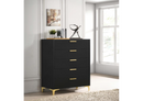 Kendall Tufted Panel Queen Bed Black And Gold