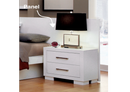 Jessica Queen Platform Bed With Rail Seating White
