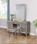 Leighton King bed Metallic Mercury