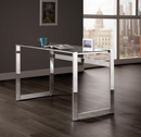 Hader Glass Top Writing Desk Chrome