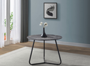 Lennox 2-Piece Round Coffee Table Set Faux Slate And Matte Black