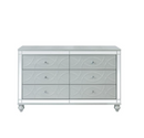 Gunnison Queen Panel Bed With LED Lighting Silver Metallic