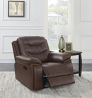 Flamenco 3-Piece Tufted Upholstered Motion Living Room Set Brown