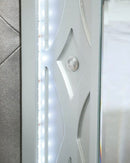 Gunnison Queen Panel Bed With LED Lighting Silver Metallic
