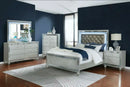 Gunnison Queen Panel Bed With LED Lighting Silver Metallic