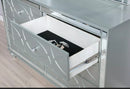 Gunnison Queen Panel Bed With LED Lighting Silver Metallic