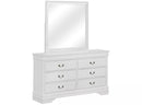 Louis Philippe Queen Sleigh Panel Bed White